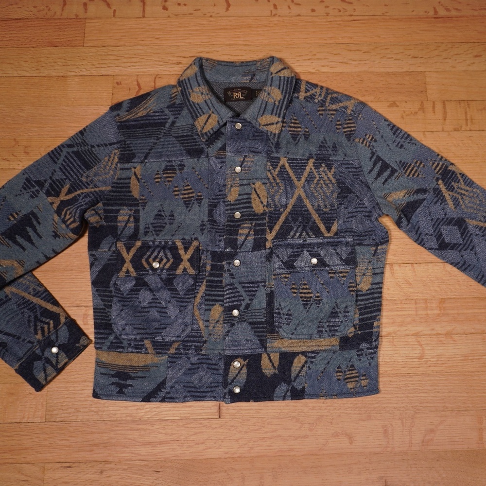 Ralph Lauren Double RL RRL Native Jacket Blue Size 2 Wool Brand New